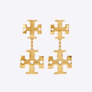 Tory Burch earrings logo gold pendant earr…